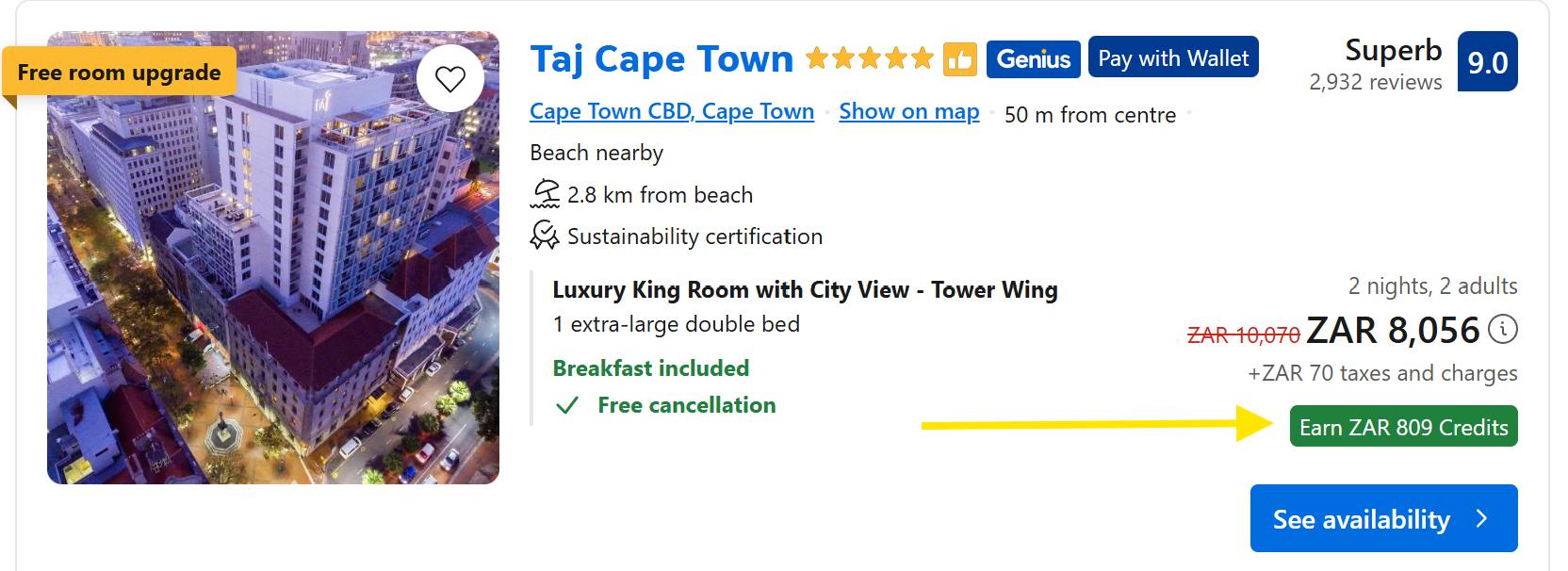 Booking.com travel credit